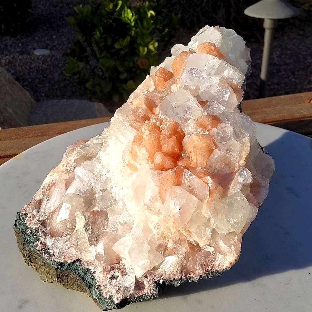 MASSIVE Apophyllite,Peach Stilibite, Hematite,Heulandite, Celandronite Specimen